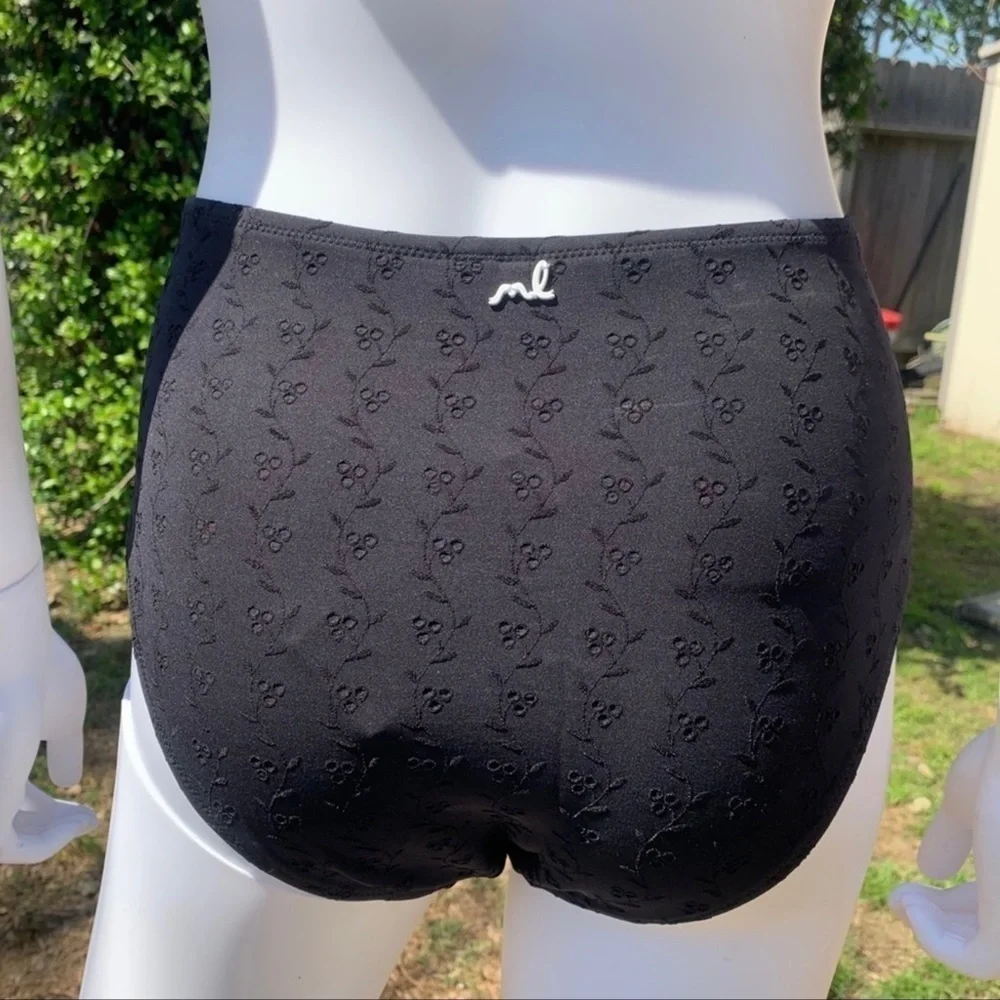 💋NWT Morgan Lane Vintage High-Rise Scalloped Eyelet 2Pc Bikini - Picture 4 of 13